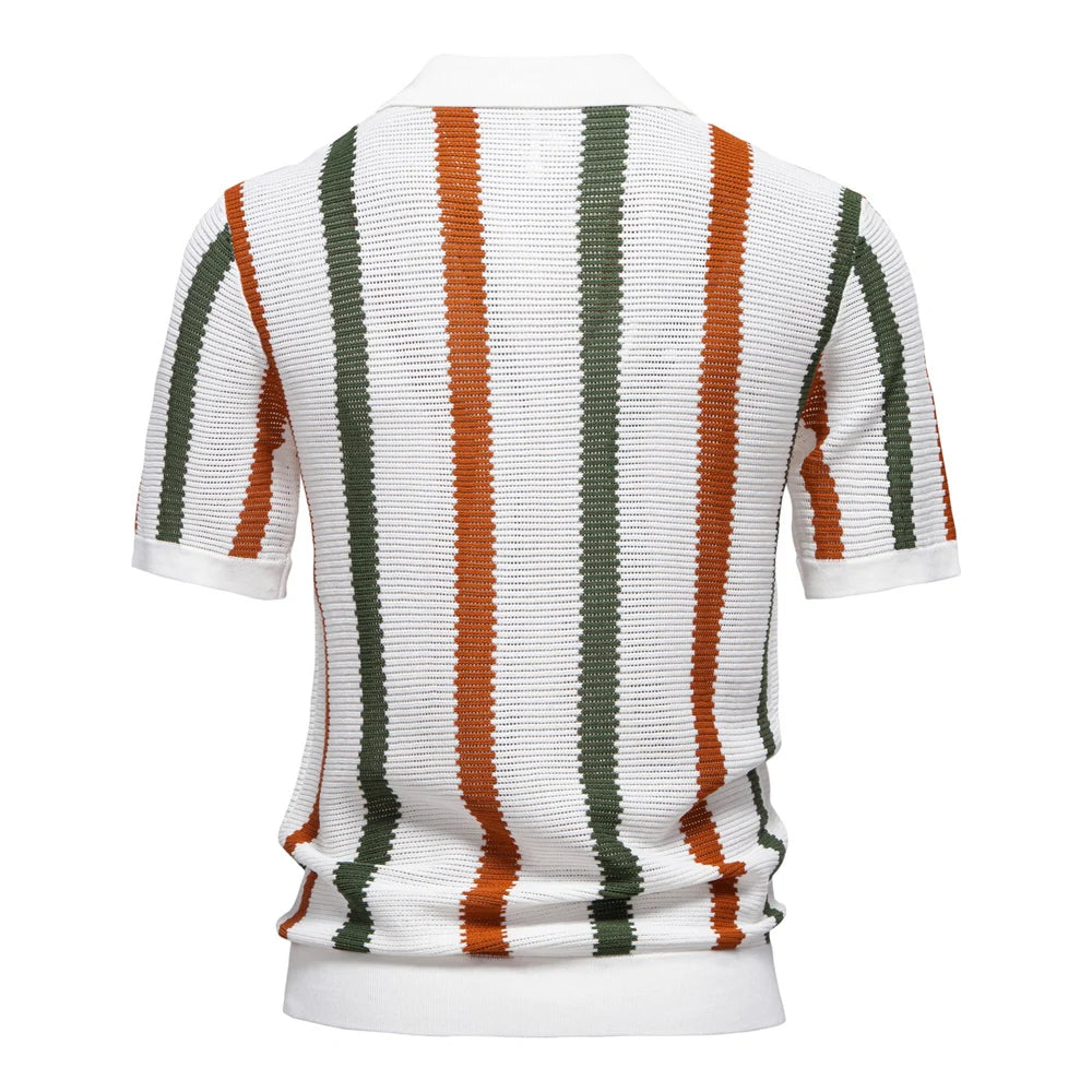 LIAM – Ribbed Knit Casual Polo Shirt