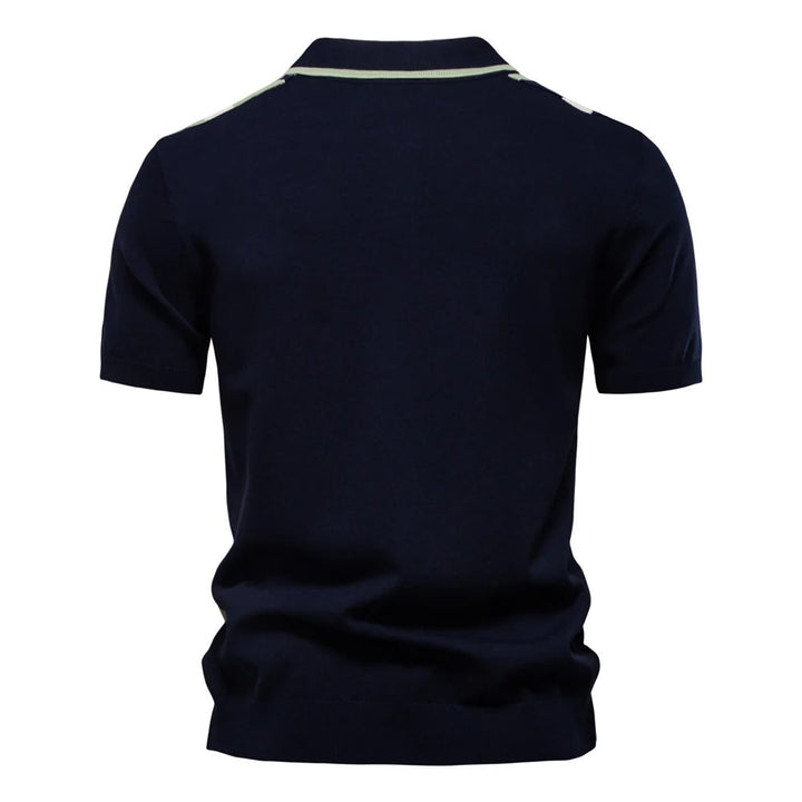 JULIEN – Striped Mesh Casual Polo Shirt