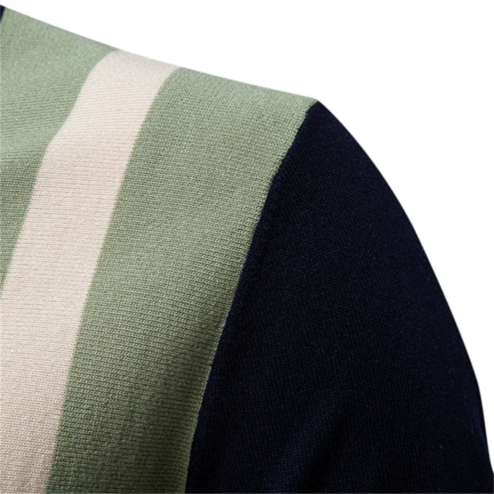 JULIEN – Striped Mesh Casual Polo Shirt
