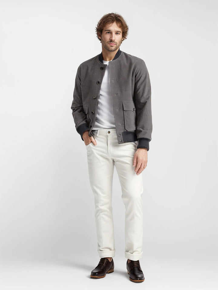 FINN – Men’s Ribbed-Collar Bomber Jacket