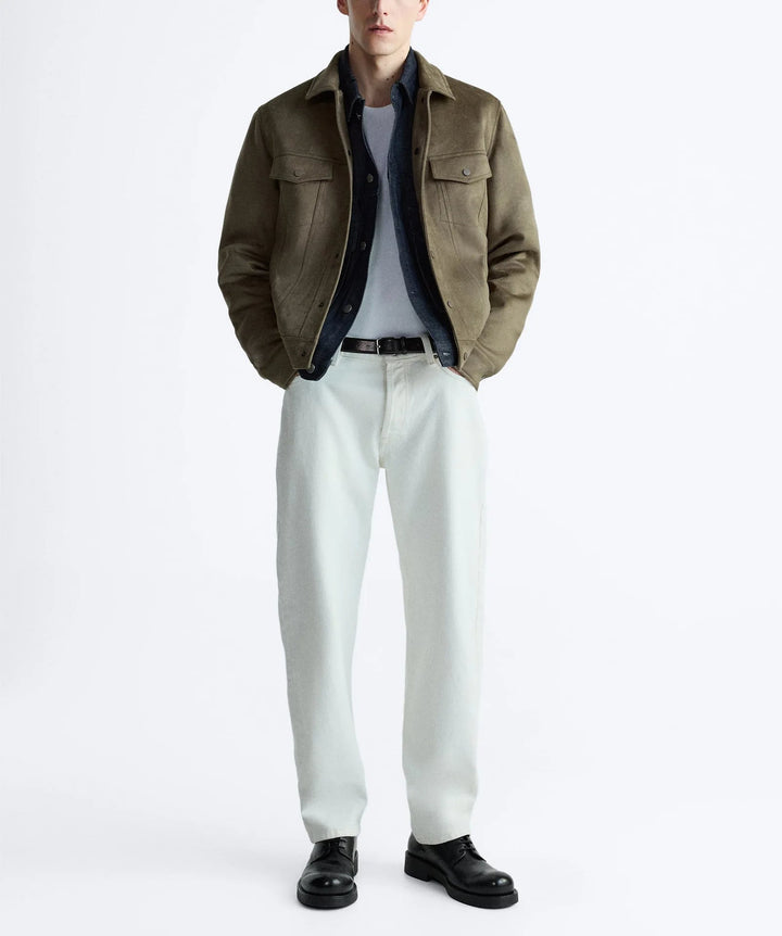 JAMES – White Zip-Up Casual Jacket