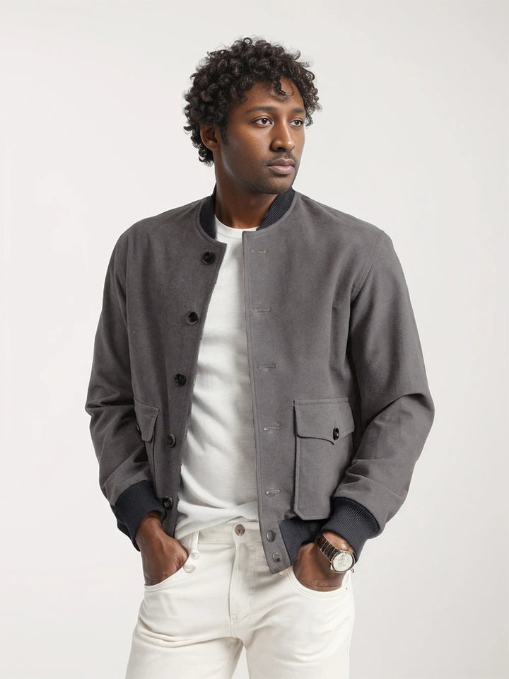 FINN – Men’s Ribbed-Collar Bomber Jacket