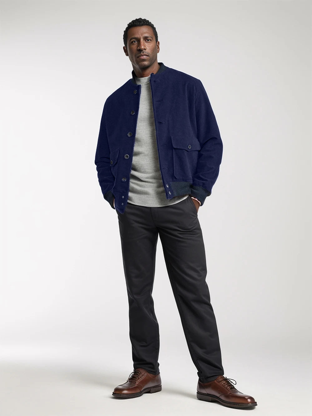 FINN – Men’s Ribbed-Collar Bomber Jacket