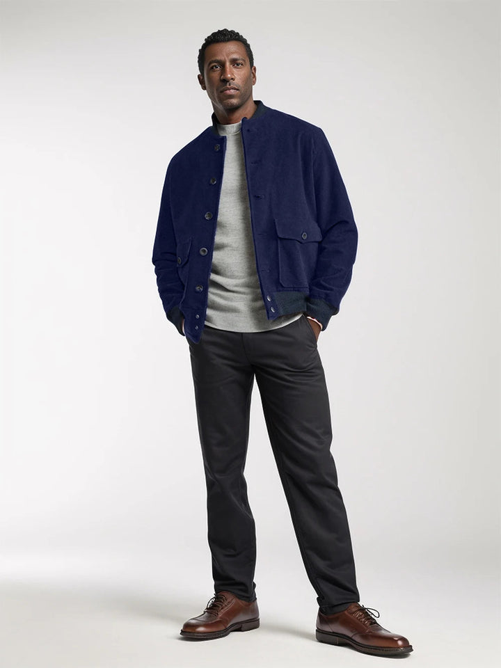 FINN – Men’s Ribbed-Collar Bomber Jacket