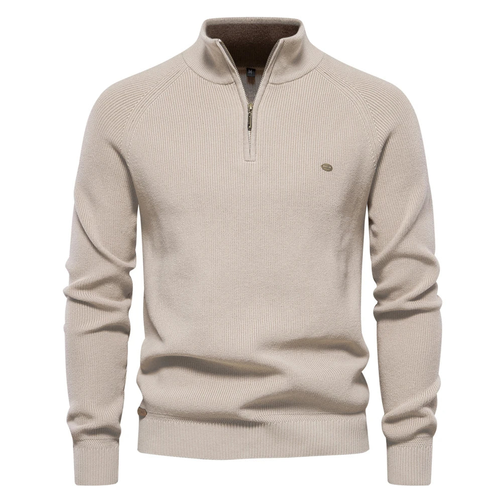 KEATON – Men's Ribbed Quarter-Zip Pullover