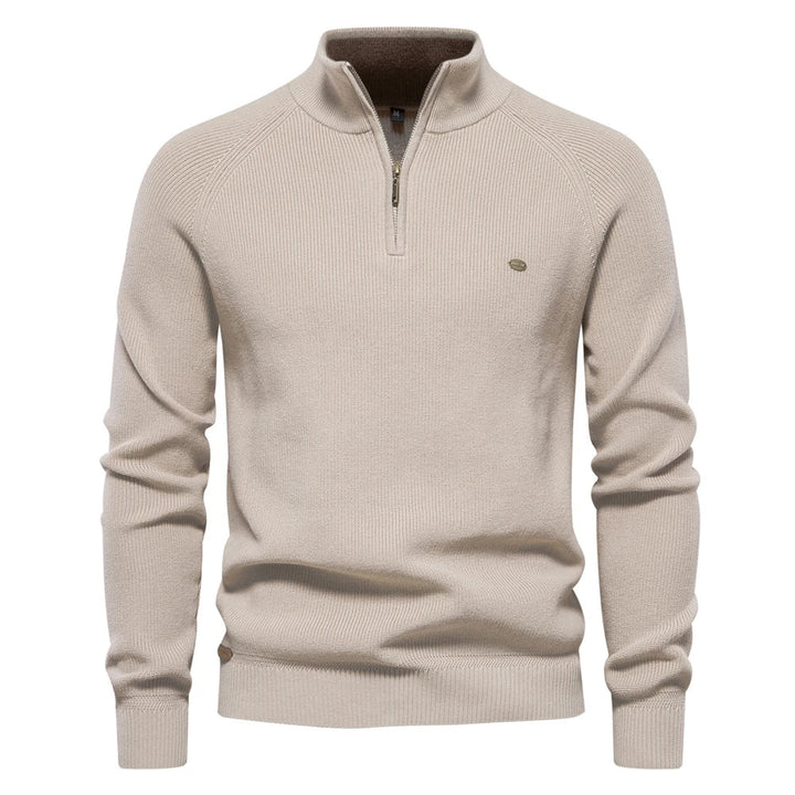 KEATON – Men's Ribbed Quarter-Zip Pullover