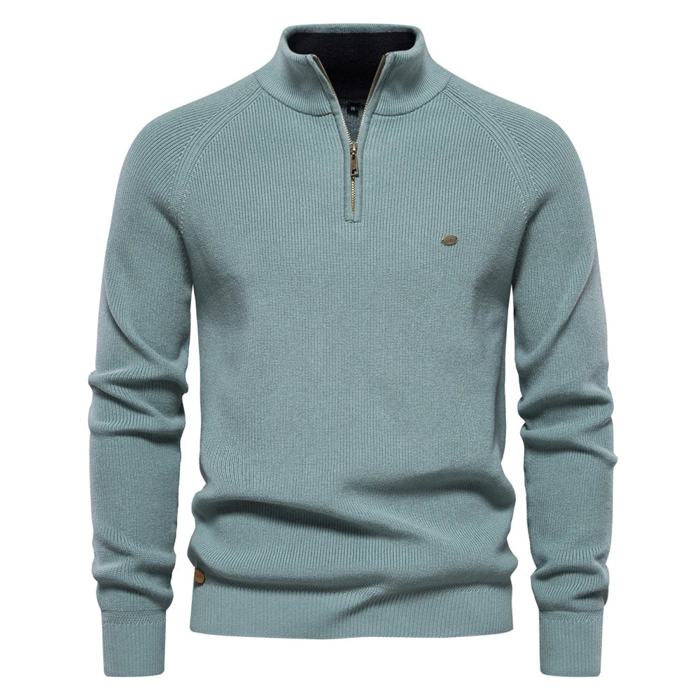 KEATON – Men's Ribbed Quarter-Zip Pullover