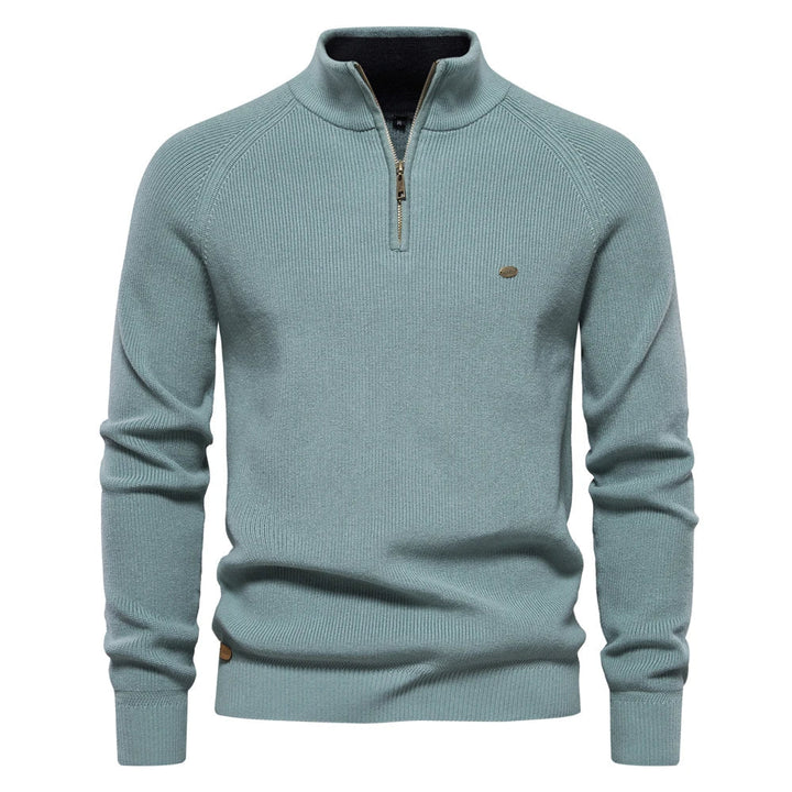 KEATON – Men's Ribbed Quarter-Zip Pullover