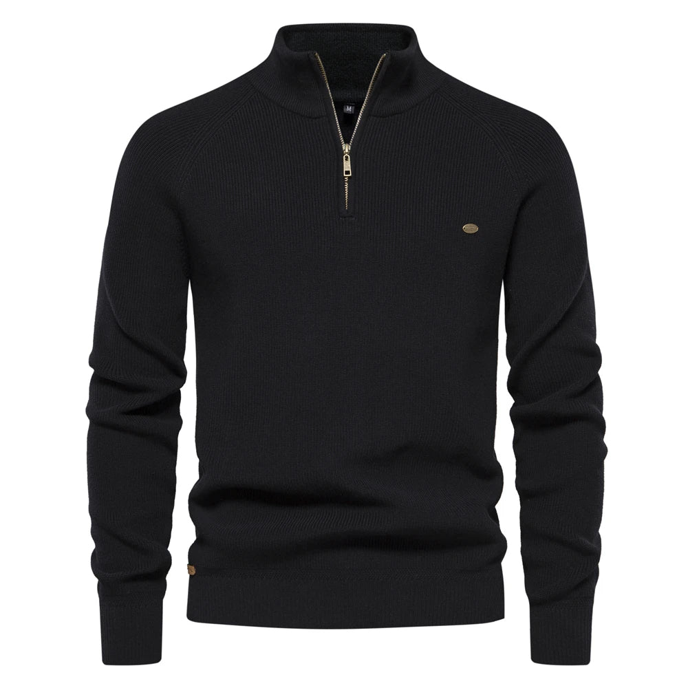 KEATON – Men's Ribbed Quarter-Zip Pullover