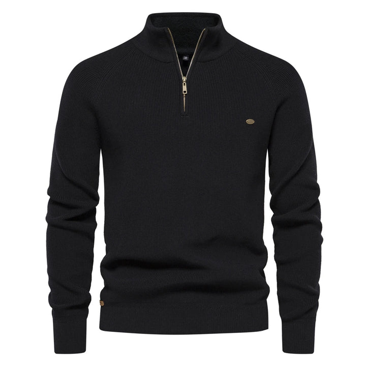 KEATON – Men's Ribbed Quarter-Zip Pullover