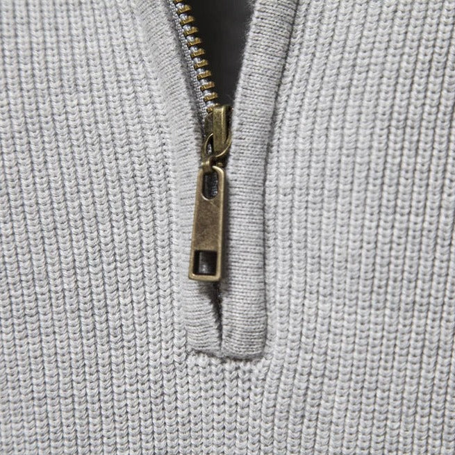 KEATON – Men's Ribbed Quarter-Zip Pullover