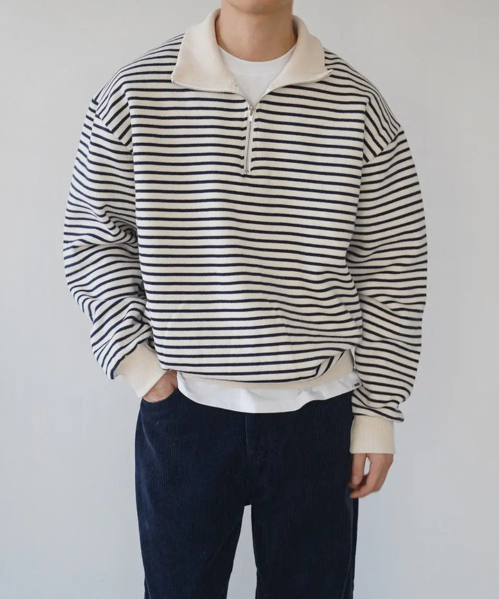AHRI – Striped Half-Zip Knit Jumper
