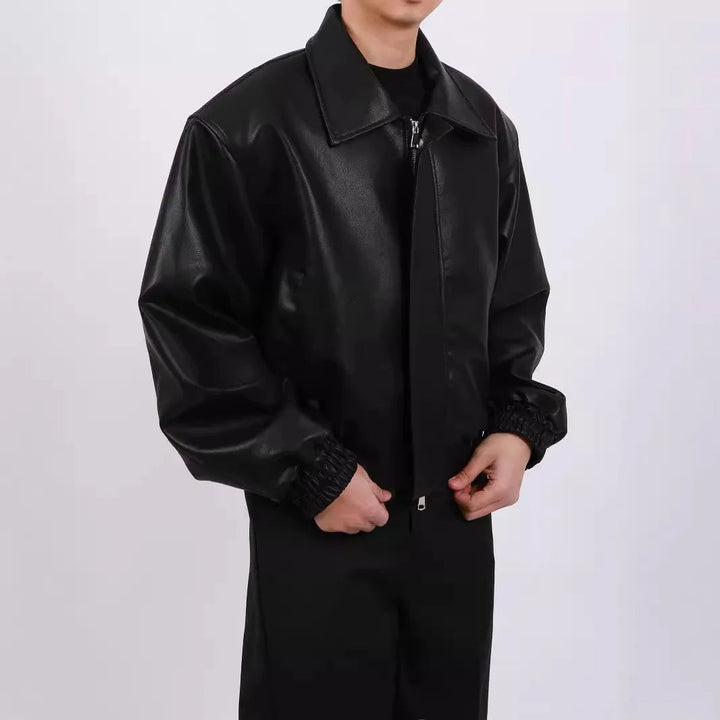 ENZO – Vegan Leather Bomber Jacket for Men