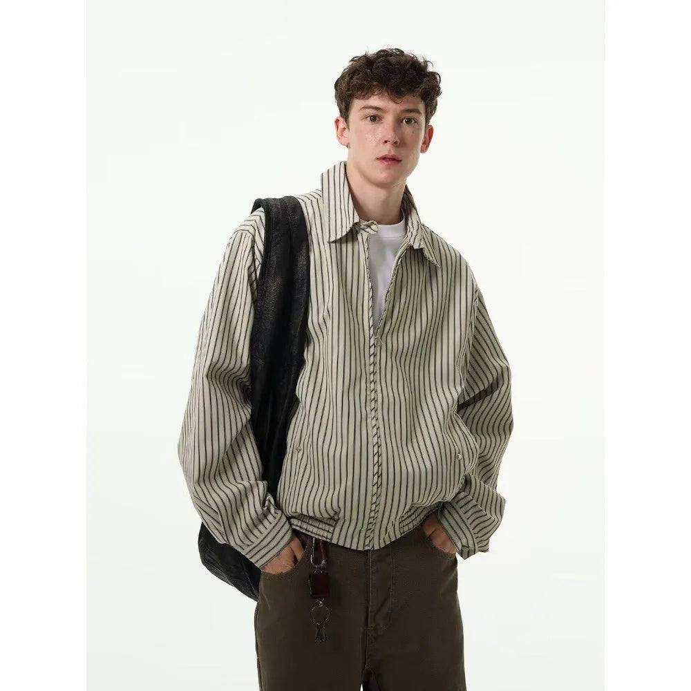 DAMON – Striped Casual Shirt Jacket for Men