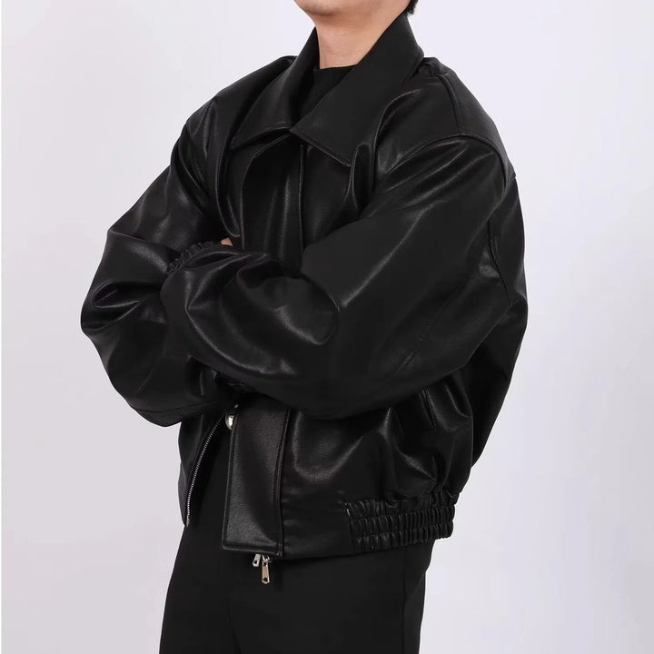 ENZO – Vegan Leather Bomber Jacket for Men