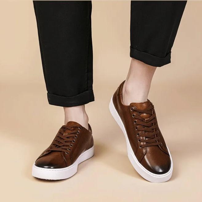 LEONARD – Classic Low-Top Leather Sneakers for Men