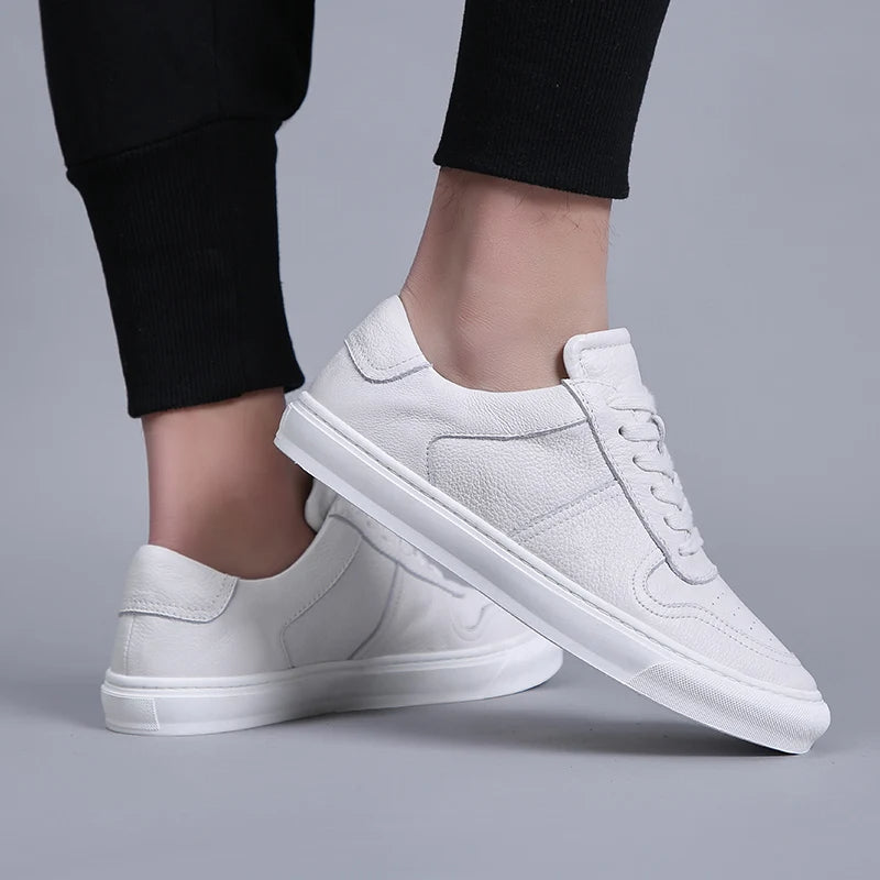 STARK – Classic White Leather-Style Casual Sneakers