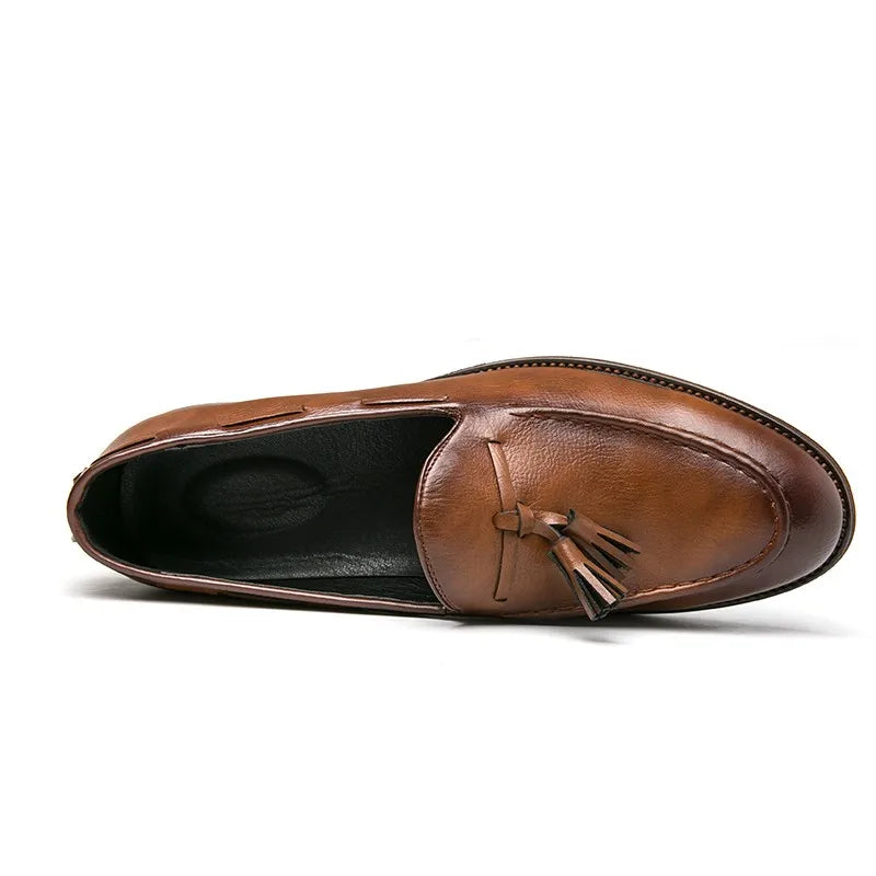 CLIFF – Slip-On Leather Loafers with Tassel
