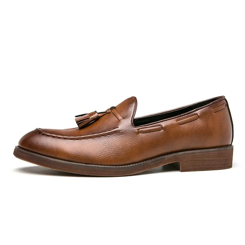 CLIFF – Slip-On Leather Loafers with Tassel
