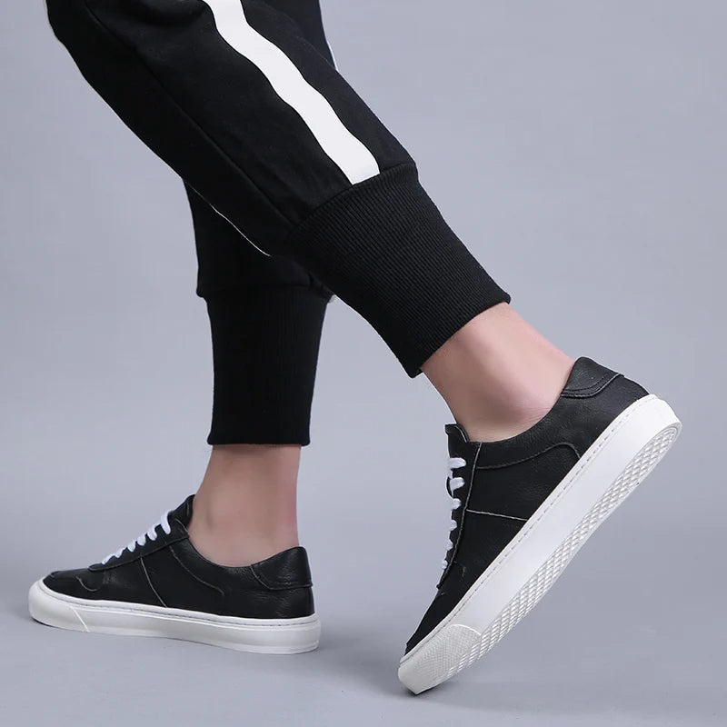 STARK – Classic White Leather-Style Casual Sneakers