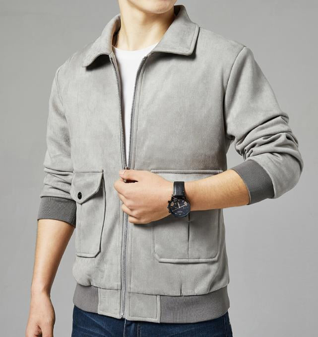 EDGARS - Suede Bomber with Teddy Lining