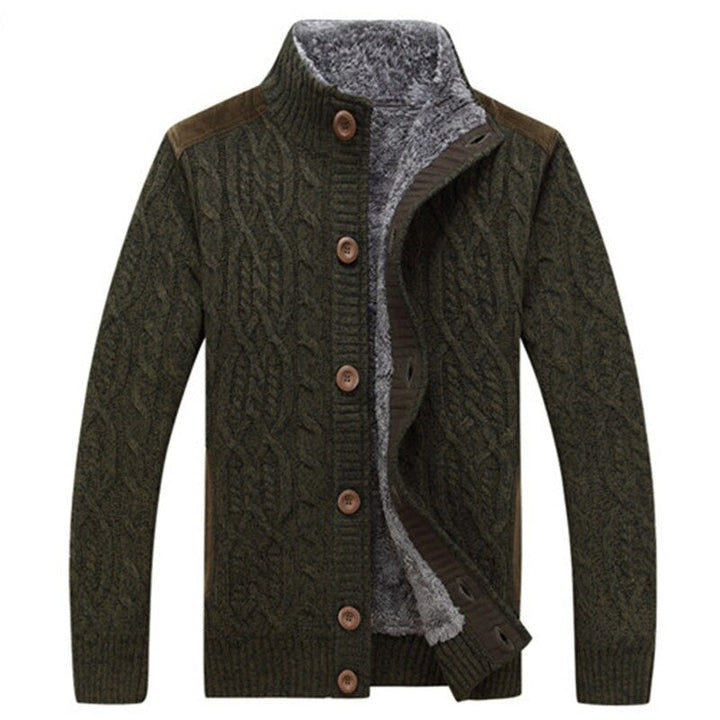 LIAM – Cable Knit Fleece-Lined Cardigan for Men