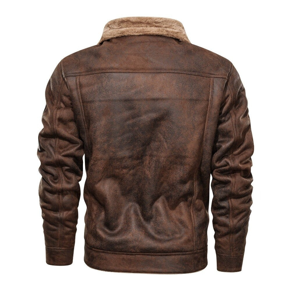 BILLY - Suede Biker Jacket with Lambswool Lining