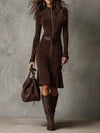 Zipper Midi Dress