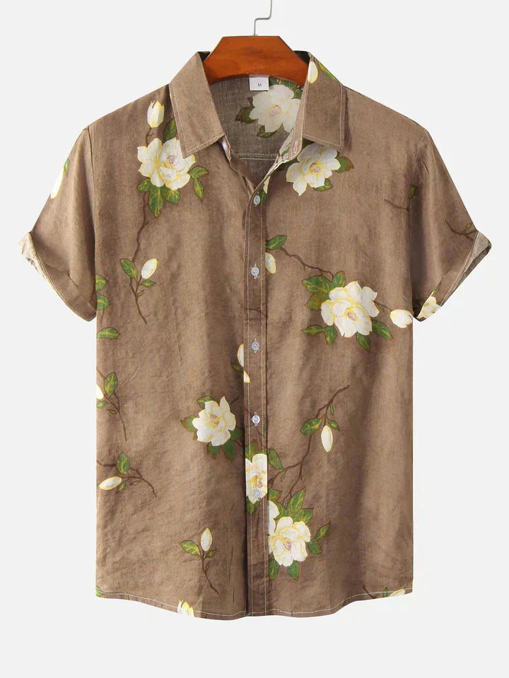 LIAM – Floral Print Button-Up Shirt