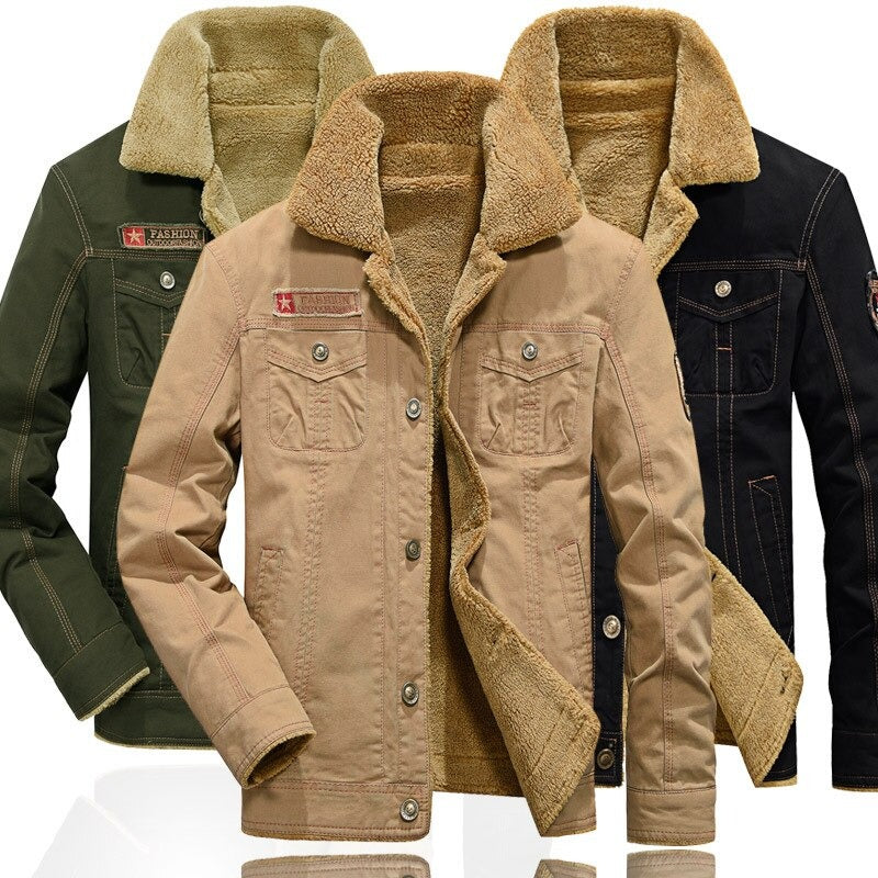 AKE - Men's Biker Jacket with Lining